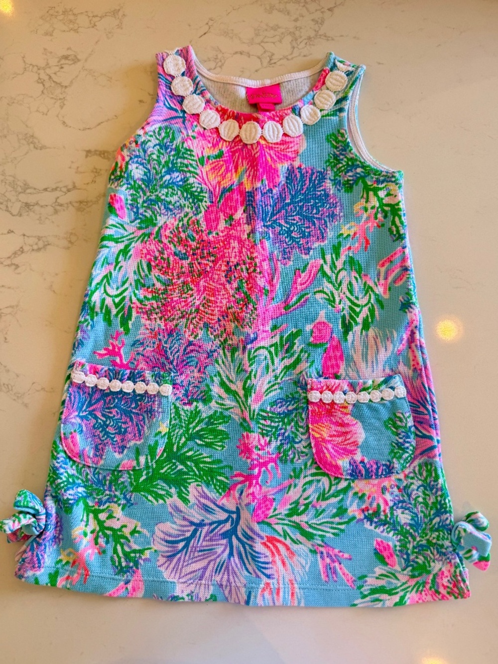 Lilly Pulitzer Cay to My Heart Girls Shift Dress 4/5